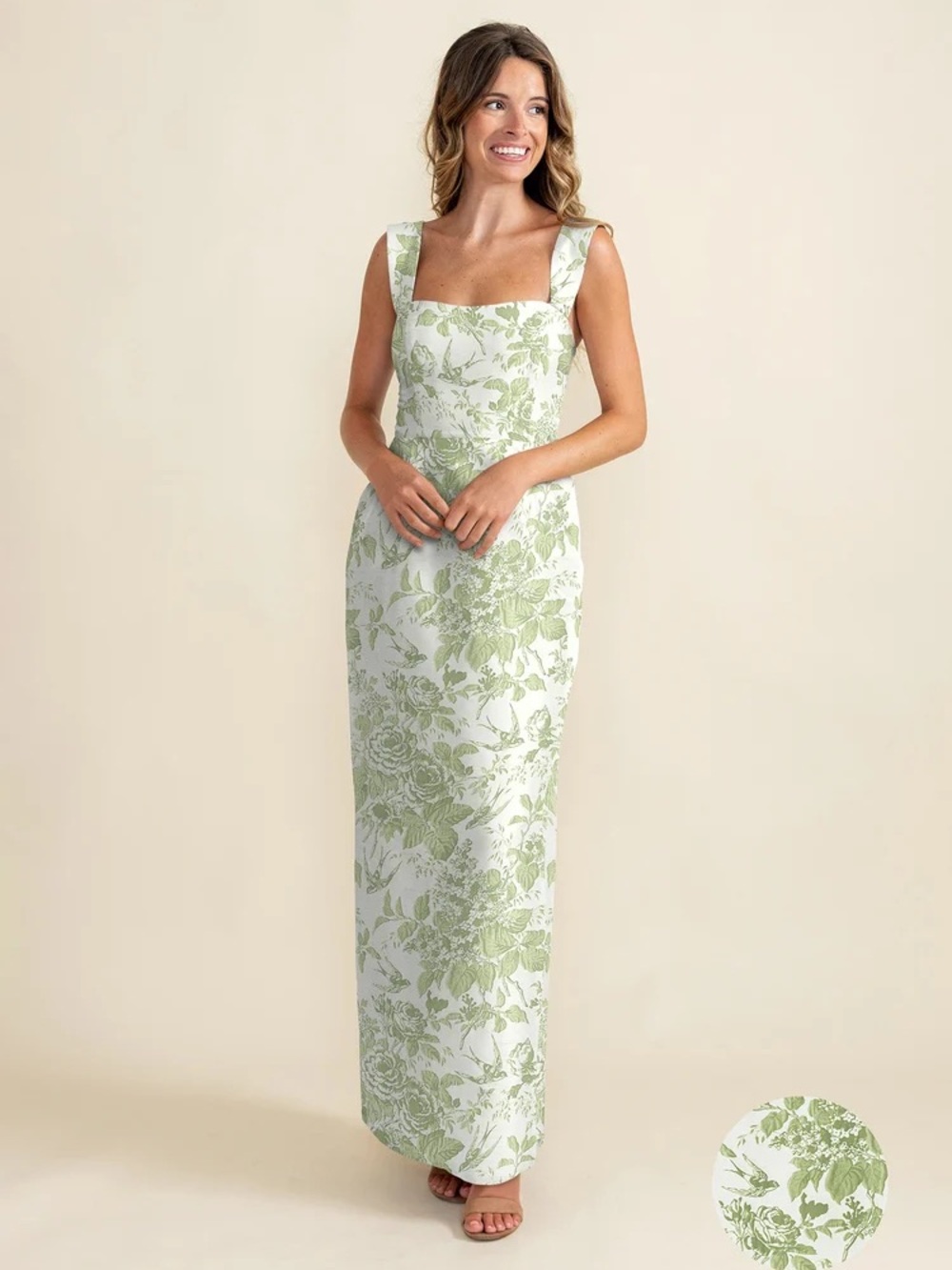 Lula Kate Beckett Dress in Garden Flora Spring Green